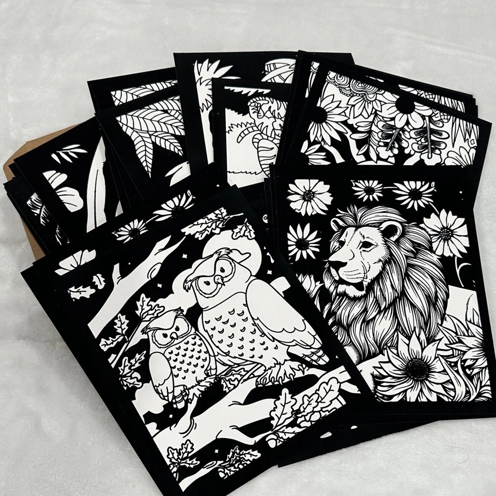 Black and White Sunflower Art Print set 48 pcs fuzzy velvet posters